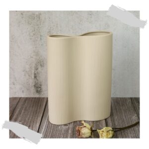 bloemenvaas keramiek beige