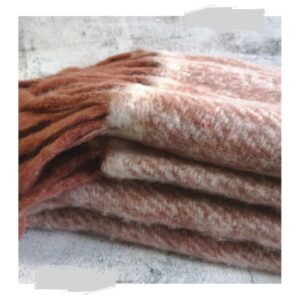 mohair plaid roestbruin