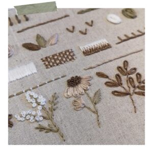 Workshop vrij borduren bloemen detail diverse borduursteken